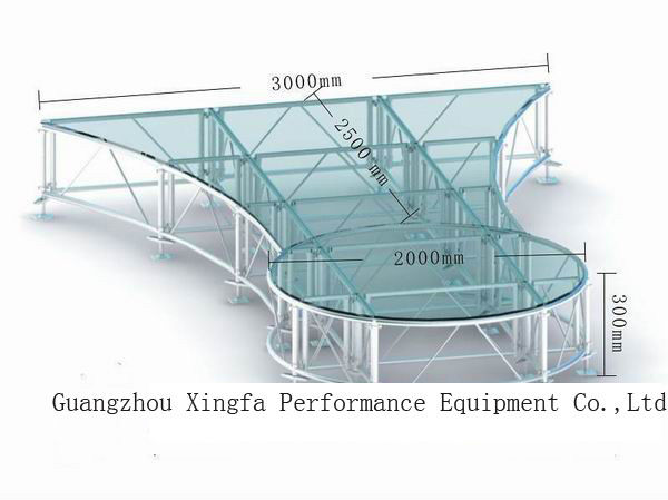 高い積載量および軽量1.22 x 1.2 2 Mの異なる高さの携帯用滑り止めの防水段階のプラットホーム
