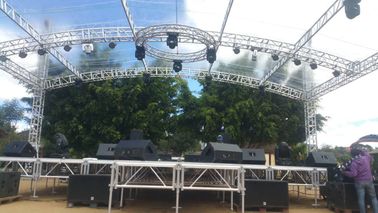 White Cover 6Pillars 450*450MM Truss Size 12*12*7M Lighting Global Stage Lighting Truss / Outdoor Metal Arc Roof Trusses
