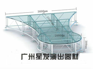 Black Glass Square Acrylic Stage Platform Anti-slip For Evens